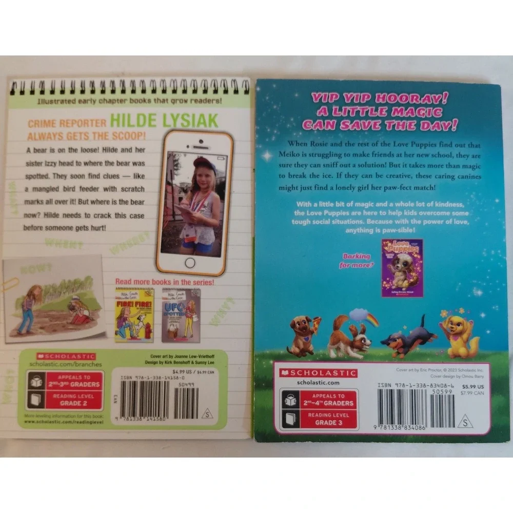 Scholastic Chapter Books Love Puppies Best Friends Furever & Bear On The Loose